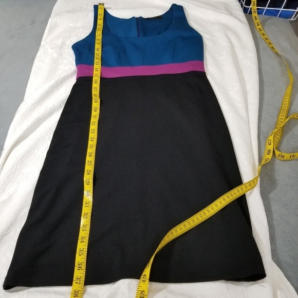 Colorblock Sleeveless Dress - Blue, Pink, and Black Size Medium - Picture 4 of 8